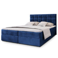 BOXBETT GLOS K 180x200 cm mit Matratze und Topper, H2+H3 - Blau - Blau, Holz (180/200cm) - MASSENO