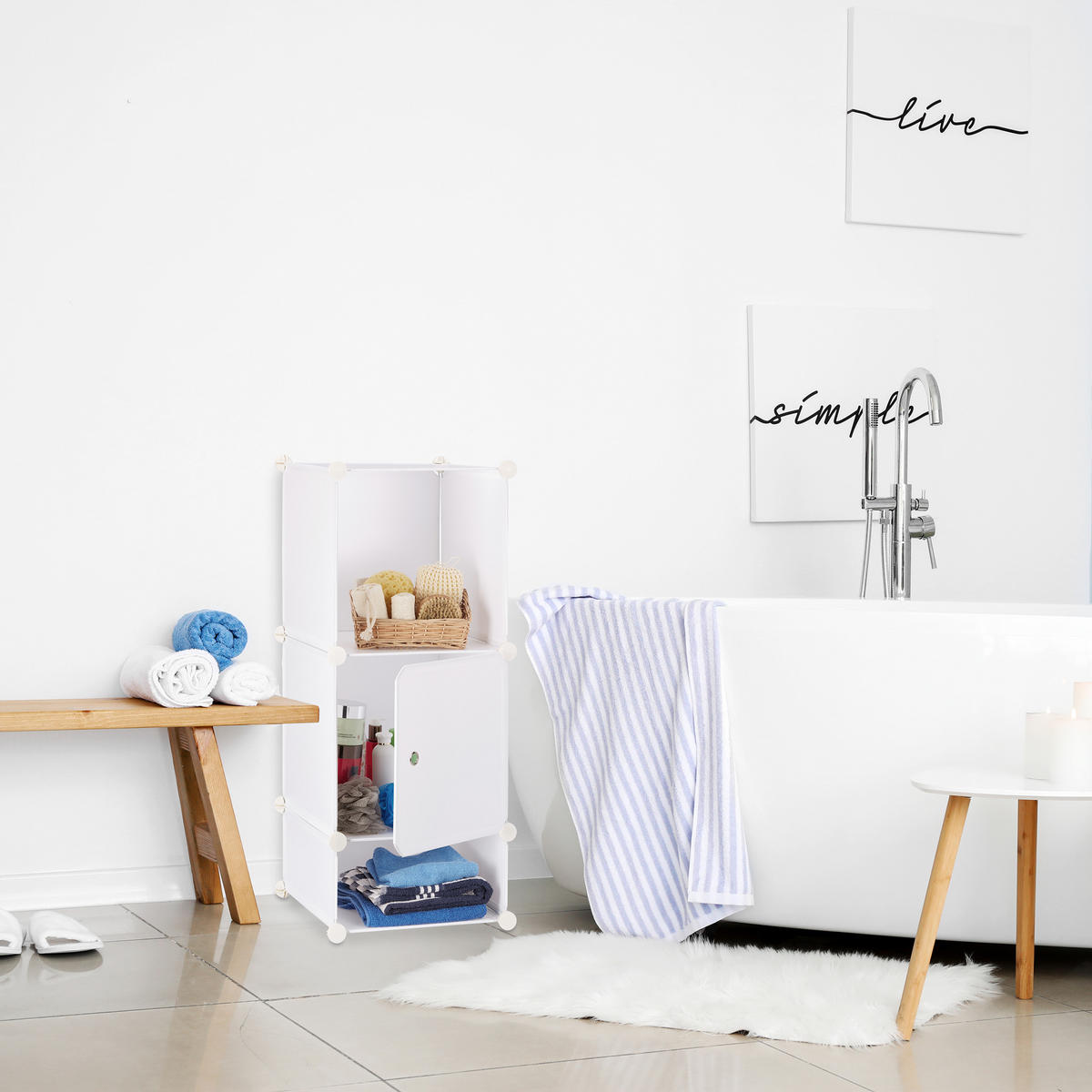 REGALSYSTEM - Transparent, Kunststoff/Metall (74.5/56/37cm) - Relaxdays