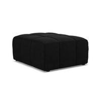 POUF Bouclé Stoff Schwarz - Schwarz, Holzwerkstoff/Kunststoff (75/41/90cm) - Makamii