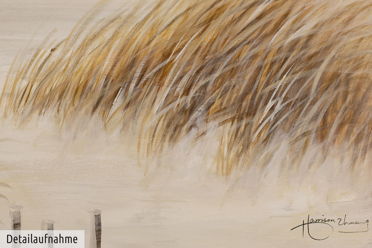 ACRYLBILD HANDGEMALT 90/60 cm - Beige, Holz/Textil (1.5/60cm) - KUNSTLOFT