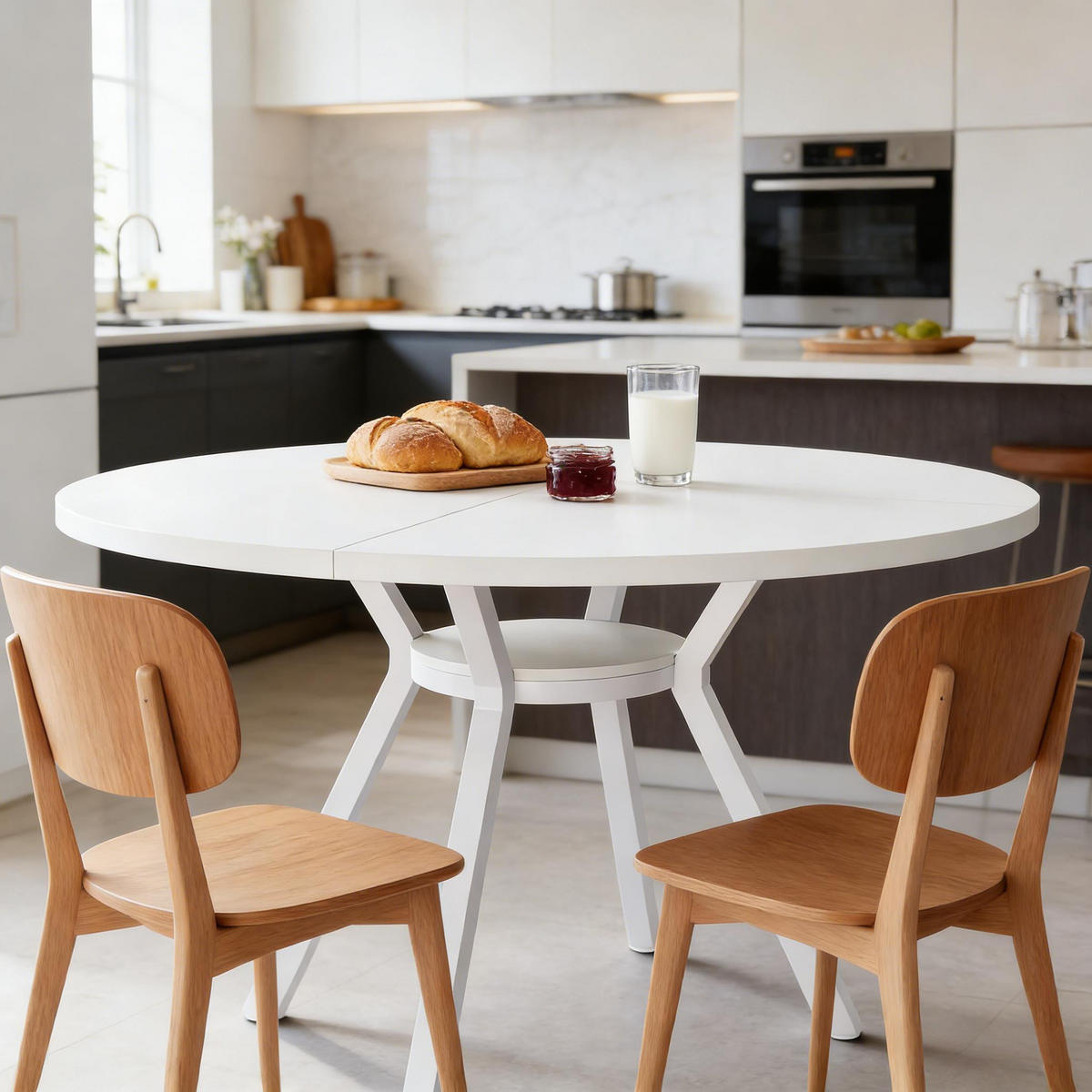 ESSTISCH Weiß 120/120/75 cm - Weiß, Holz (120/120/75cm) - PANGIVO