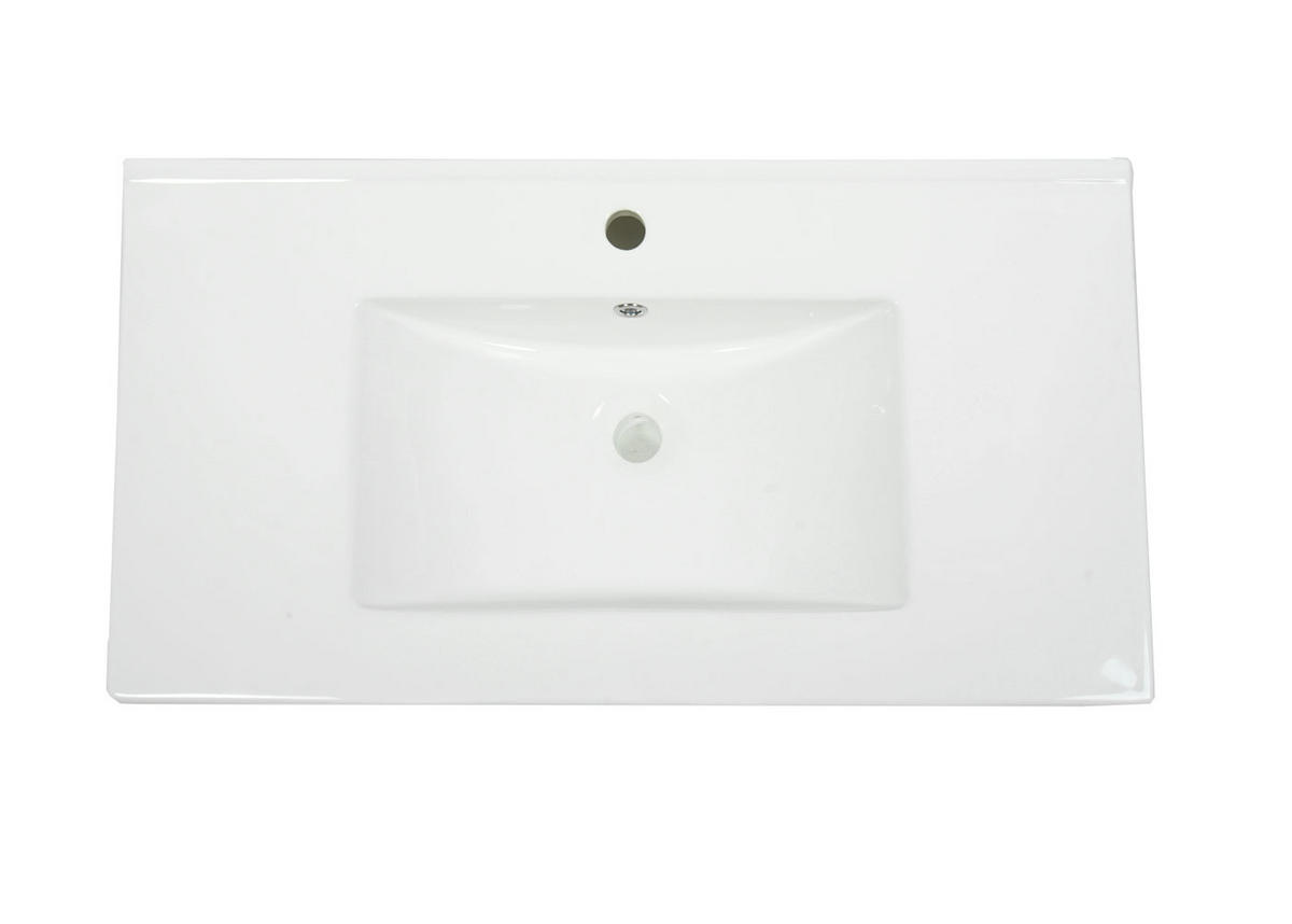 WASCHBECKEN eckig Weiß - Weiß, Keramik (92/17/46cm) - MCW