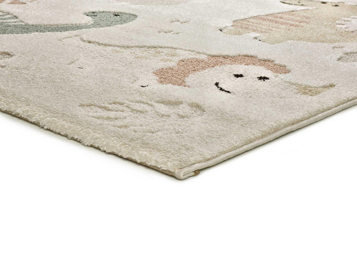 KINDERTEPPICH Beige Clown 120/170 cm - Blau/Gelb, Textil (120/170cm) - Atticgo