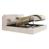 POLSTERBETT 180/200 cm in Beige mit Bettkasten und Lattenrost Cord Blockdesign - Beige, Holzwerkstoff/Textil (180/200cm) - STILVORA