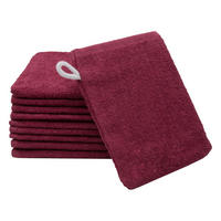 WASCHHANDSCHUH, 10er-Set, 16x21 cm, 100% Baumwolle, Rot - Bordeaux, Textil (16/21cm) - Zollner