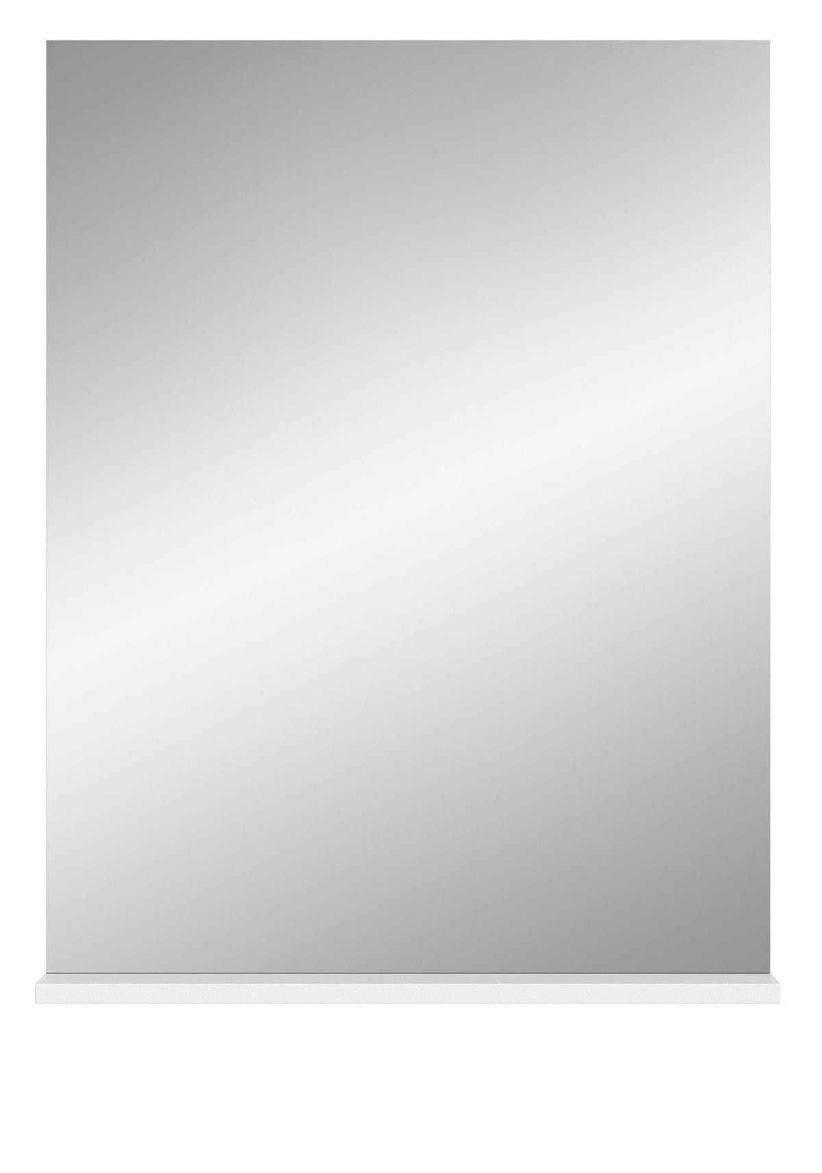 SPIEGEL weiß 60 x 79 cm, Wandspiegel mit Ablage - Weiß Hochglanz, Holzwerkstoff (60/79/18cm) - Inn.Furn