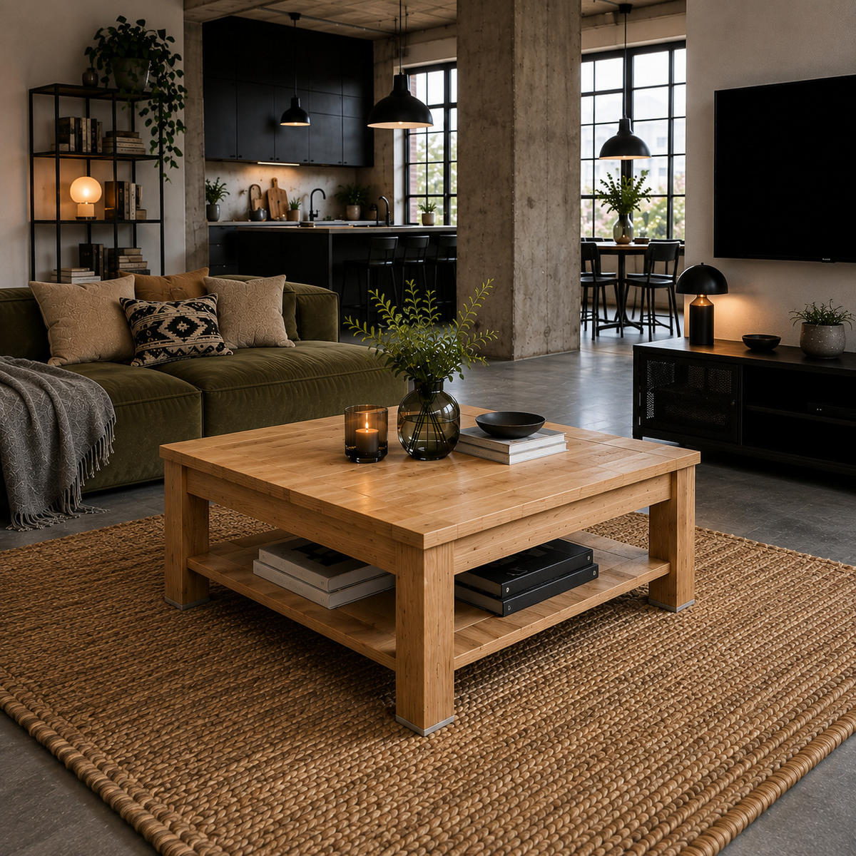COUCHTISCH Quadratisch Ablage Eiche San Remo matt 75/48/75 cm - Eiche San Remo, Holzwerkstoff (75/75/48cm) - designimpex