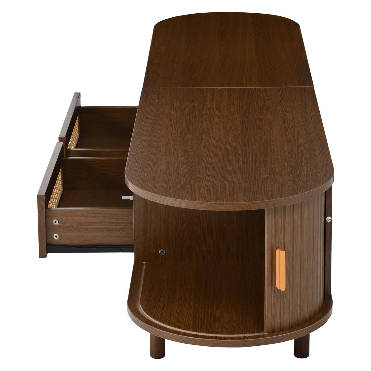 TV-LOWBOARD 170x40x40 cm Nussbaum Rattan 2 Türen 2 Schubladen - Alteiche, Holzwerkstoff (40/40/170cm) - FLIEKS