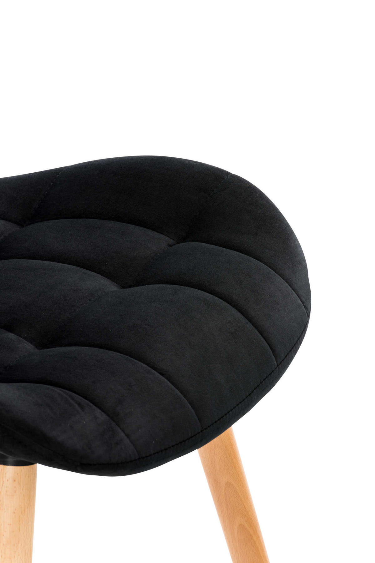 STUHL Samt schwarz - Eukalyptusholzfarben/Schwarz, Holz/Textil (50/88/63cm) - CLP