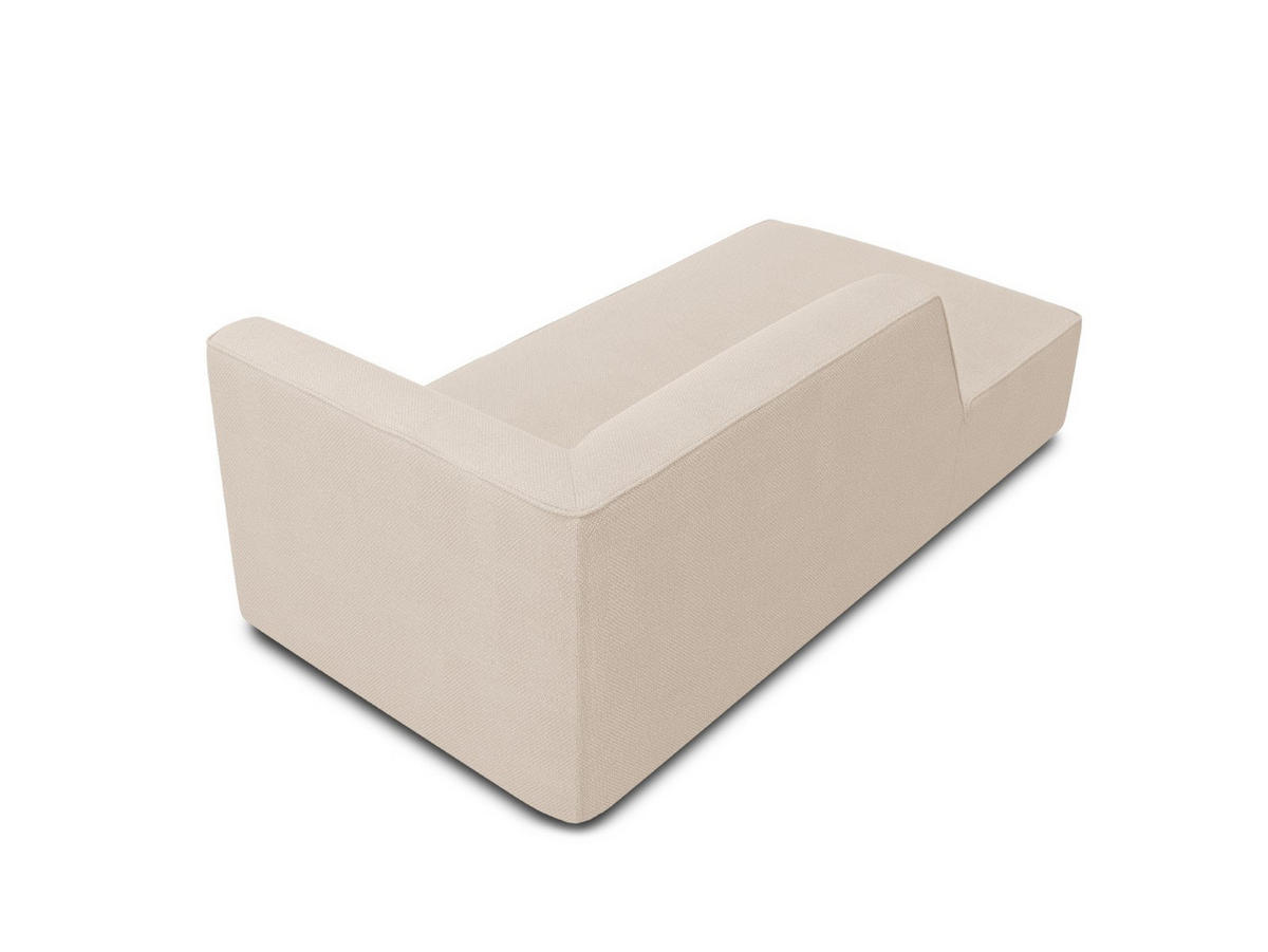 CHAISELONGUE links Ruby aus strukturiertem Stoff beige - Creme, Textil (180/69/93cm) - Micadoni