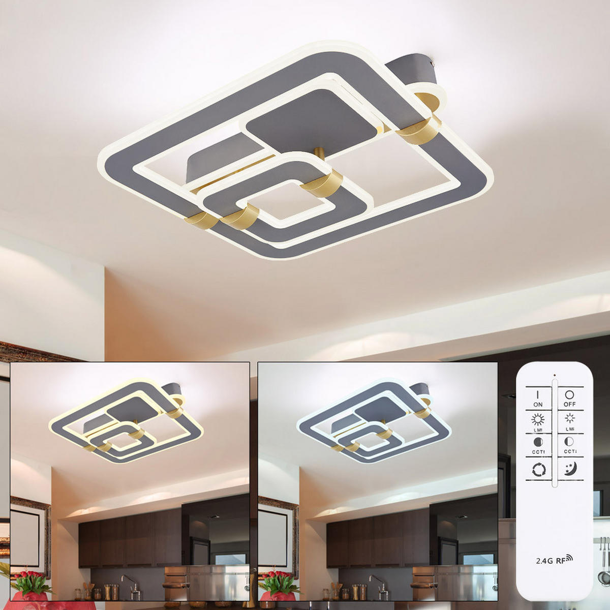 LED DECKENLEUCHTE Margy Anthrazit Metall - Anthrazit, Metall (50/47/15.5cm)