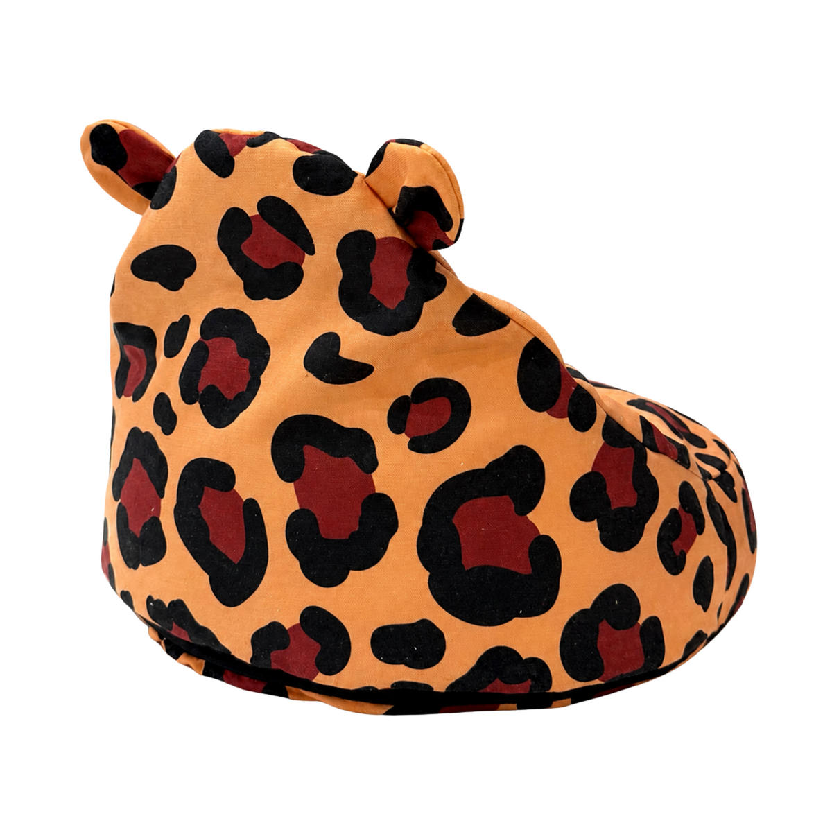 KINDER-SITZSACK Leopard mit Ohren – weicher Beanbag-Sessel zum Spielen und Entspannen - Schwarz, Textil (58/50/67cm) - Bees & Blooms