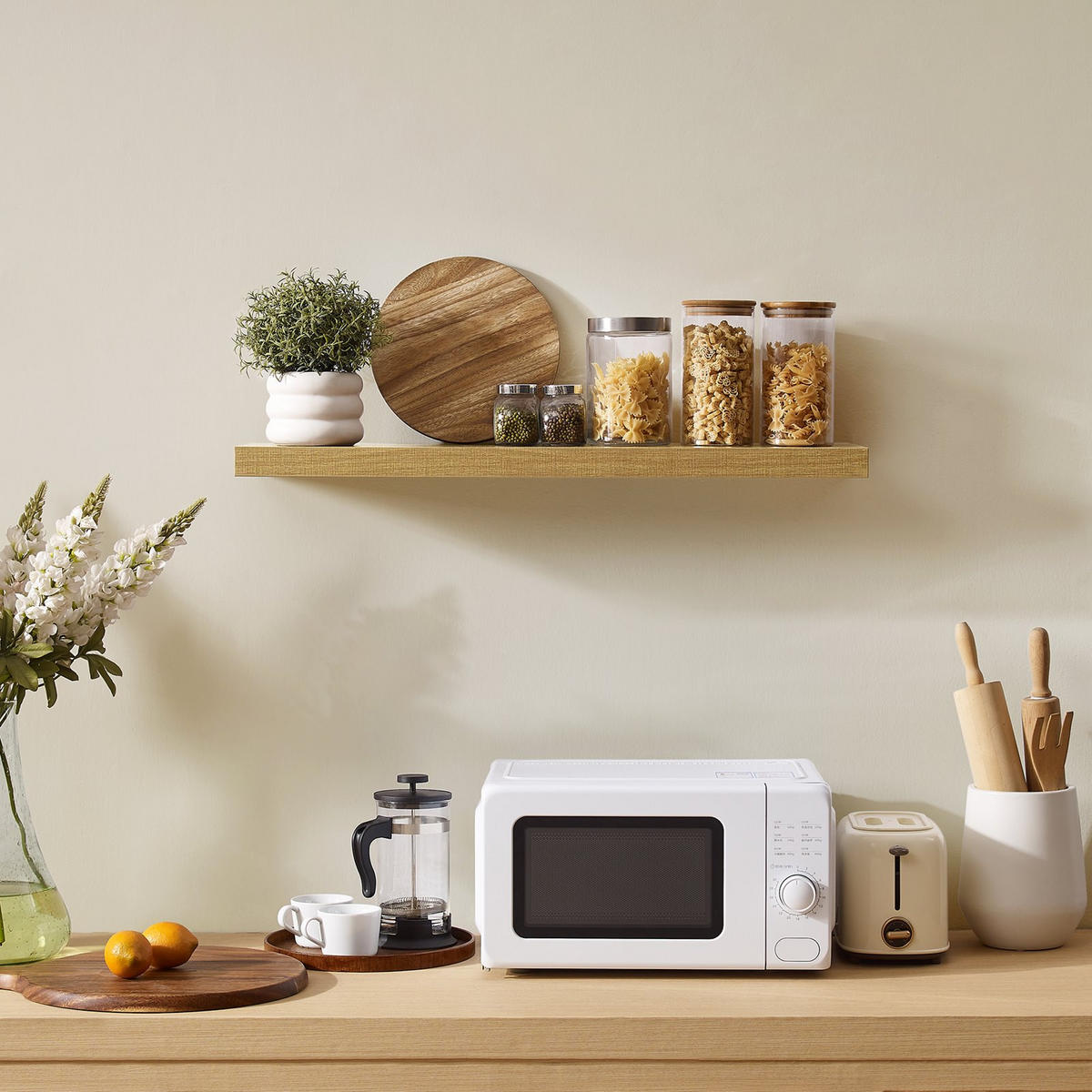 WANDREGAL Holzoptik Honigbraun schwebend 80x20x4 cm - Honig, Holzwerkstoff/Metall (20/3.8/80cm) - Begryf