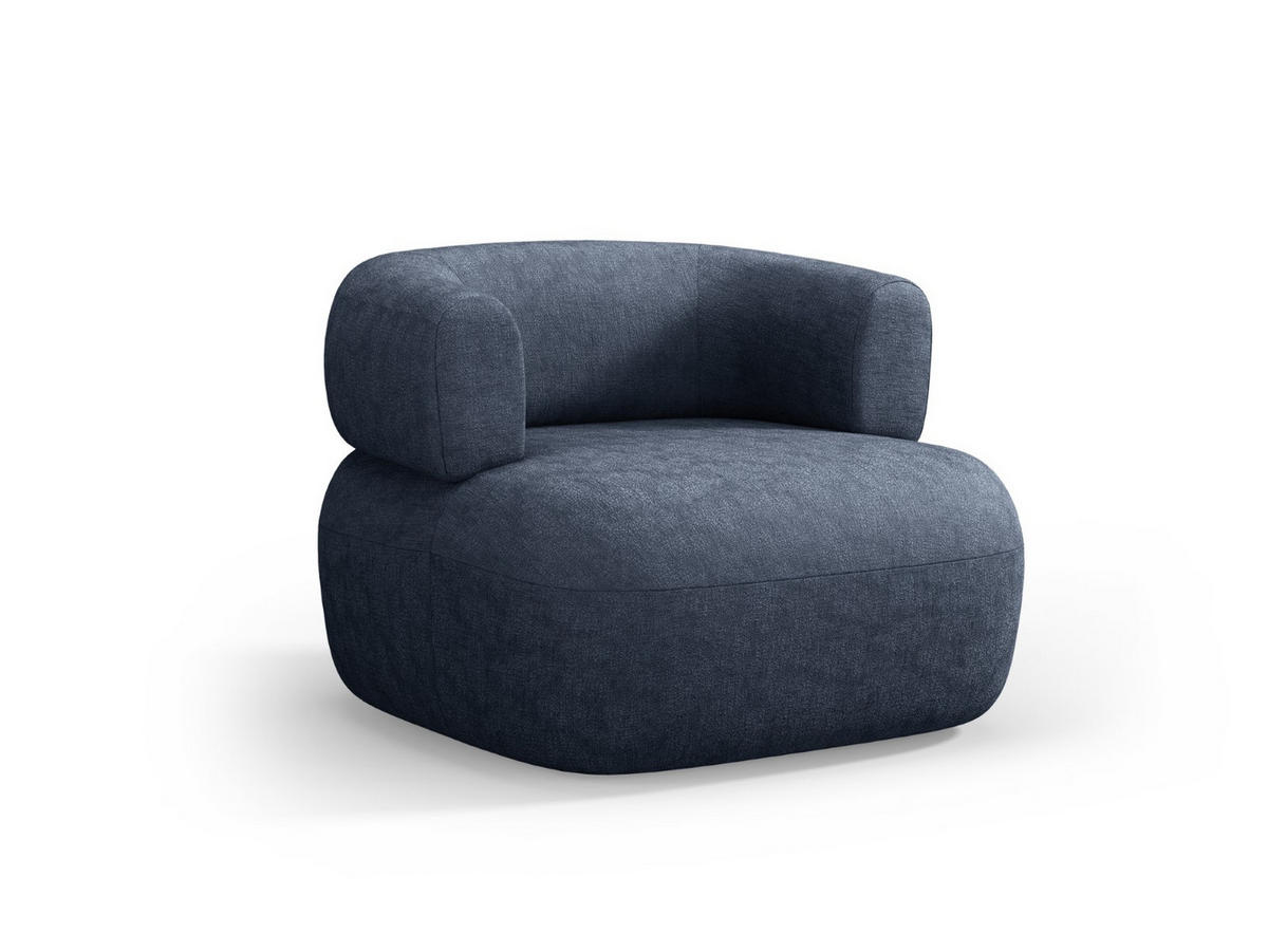 SESSEL Jenny aus Chenille-Stoff dunkelblau - Dunkelblau, Textil (88/73/90cm) - Micadoni