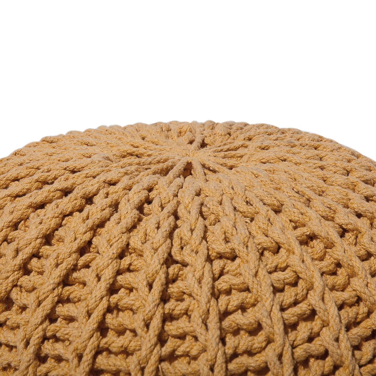 POUF Conrad 50/50/35 cm - Gelb, Naturmaterialien/Textil (50/35/50cm) - Beliani