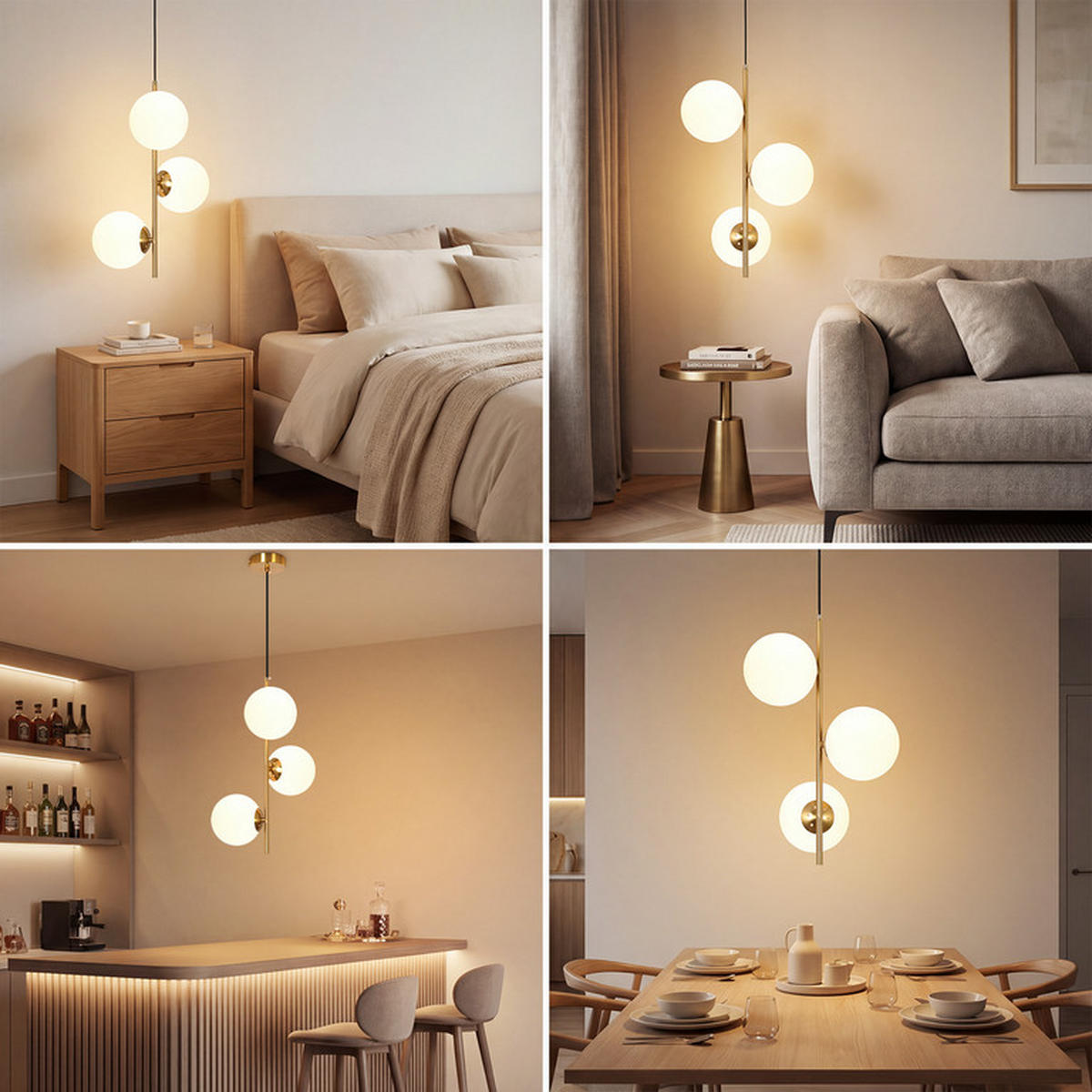 PENDELLEUCHTE Flynt II 34.5x34.5x150cm - Goldfarben, Metall (34.5/34.5/150cm) - Nettlife