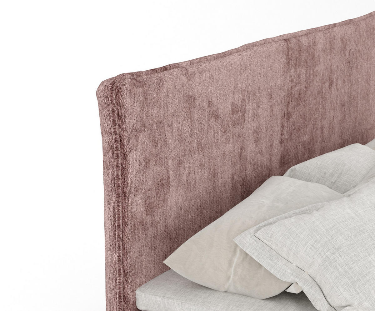 BOXBETT Peru Rosa 140/200 cm im Chenille-Stoff - Pink/Schwarz, Holz/Holzwerkstoff (140/200cm) - Maison de Reve