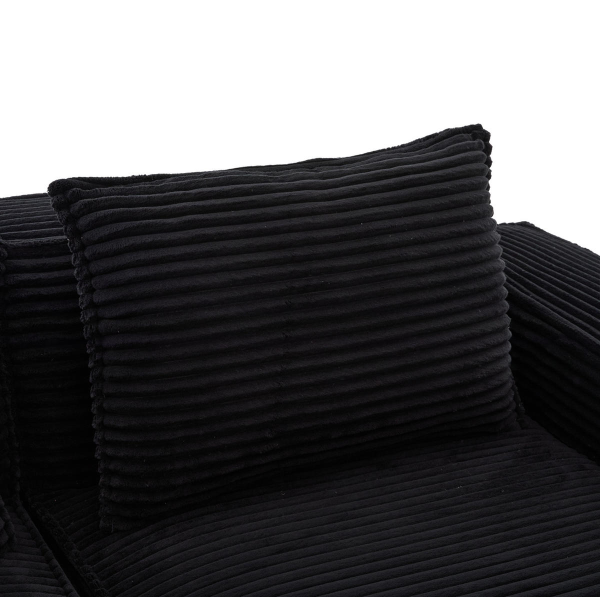 SOFA modularer 2-Sitzer mit Getränkehaltern 188 x 90 x 75 cm Schwarz - Schwarz, Kunststoff (188/75/90cm) - Meubliv