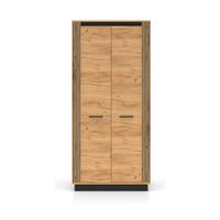 KLEIDERSCHRANK – URSO 03 – 92 cm – Urso – Schwarz - Schwarz, Holzwerkstoff (92/200/55cm) - hi-markt