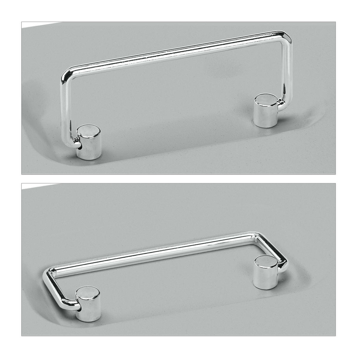 POKLADŇA - strieborná, kov/plast (20/8.5/17cm) - Relaxdays