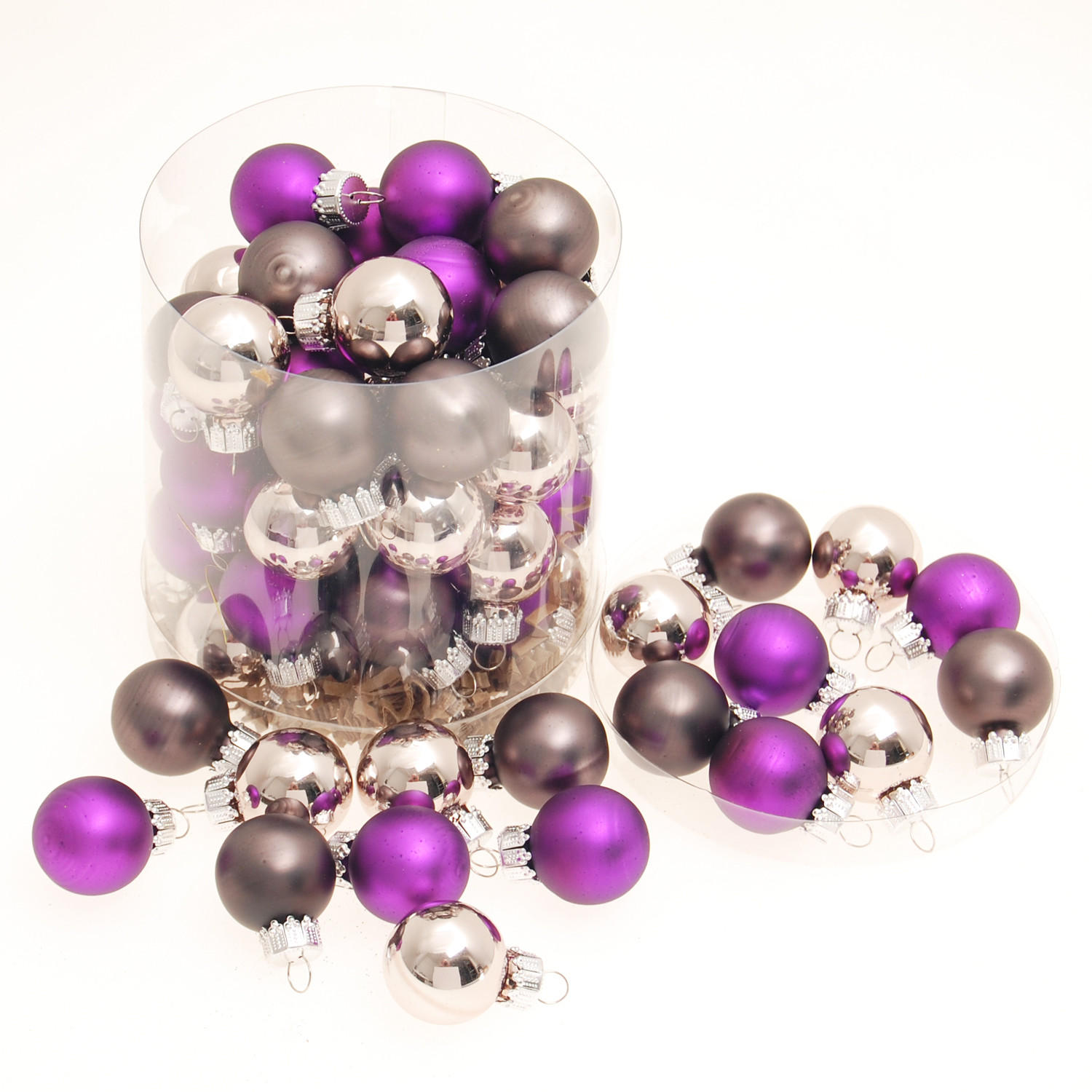 Krebs Glas Lauscha Christbaumkugeln Violett 2x2x2 cm