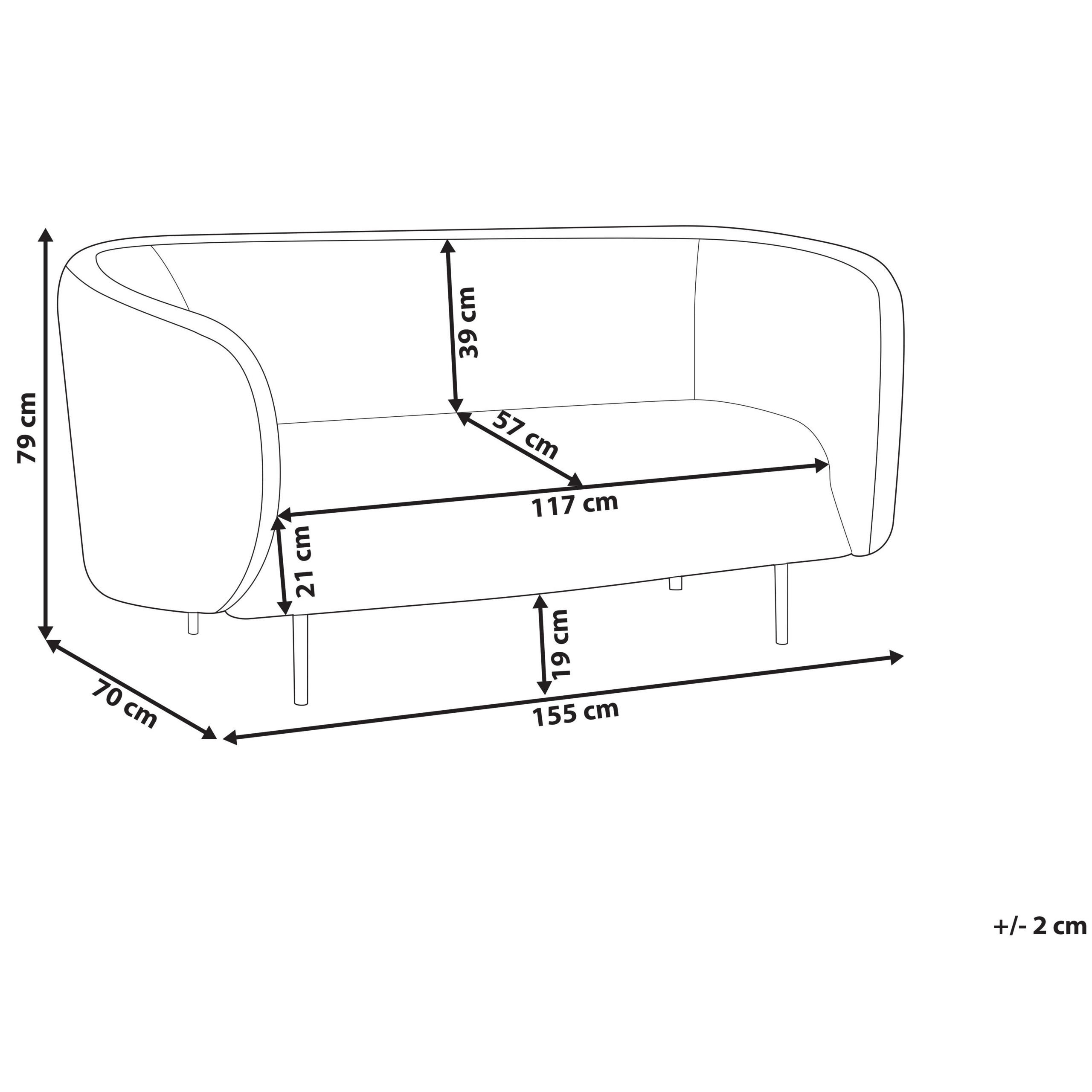 Thumbnail - Beliani 2-Sitzer-Sofa, Schwarz, Textil, 155x79x70 cm, Wohnzimmer, Sofas & Couches, Sofas, 2-Sitzer Sofas