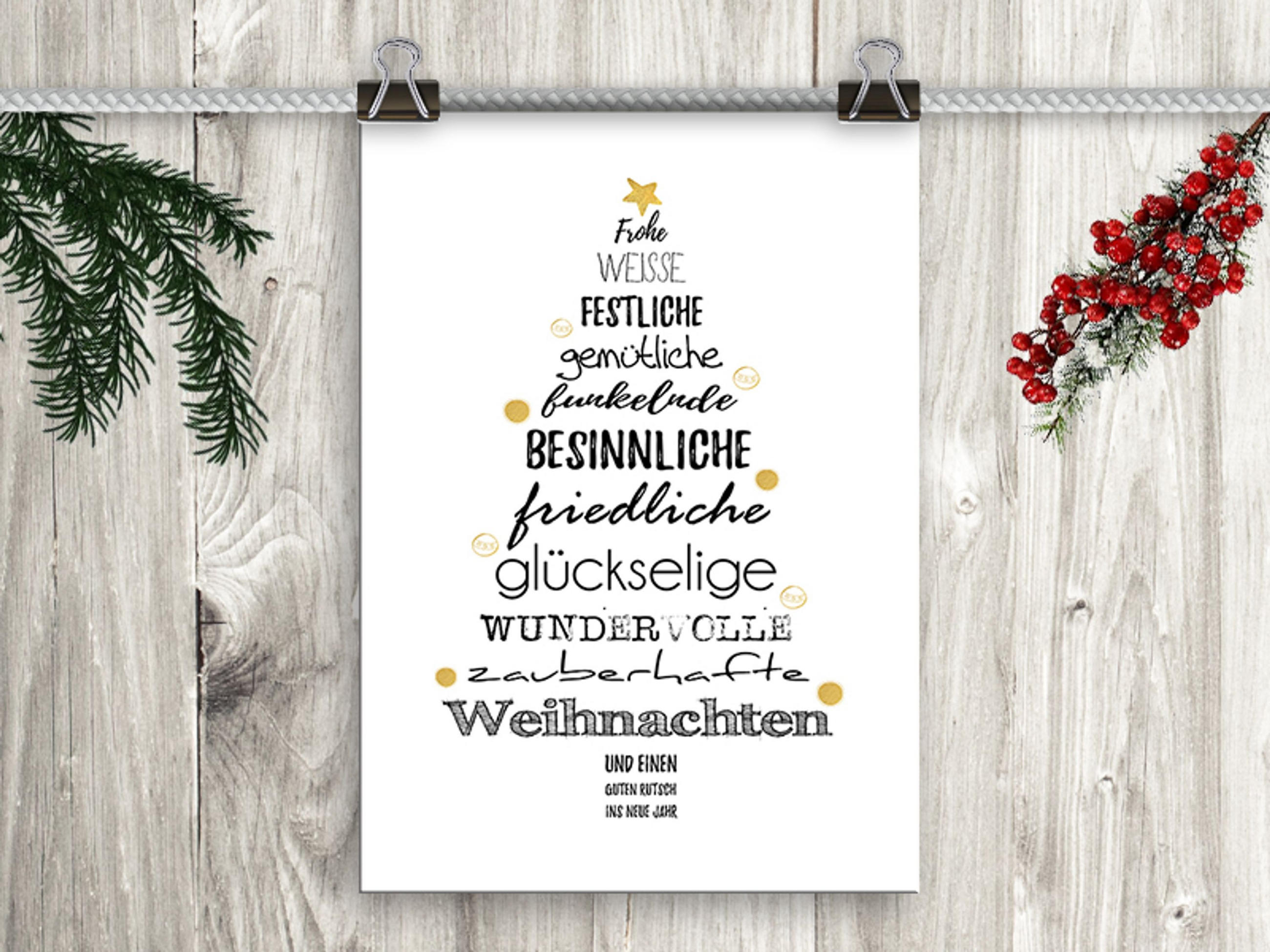 POSTER DIN A4 21x29,7 cm Weihnachten Weihnachtsposter - Weiß, Papier (21/29.7/2cm) - artissimo