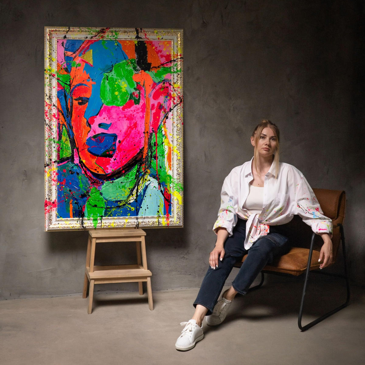 GEMÄLDE Emotion Schattenfugenrahmen Weiß 140x100 cm - Weiß, Holz (140/100cm) - YS-art gallery