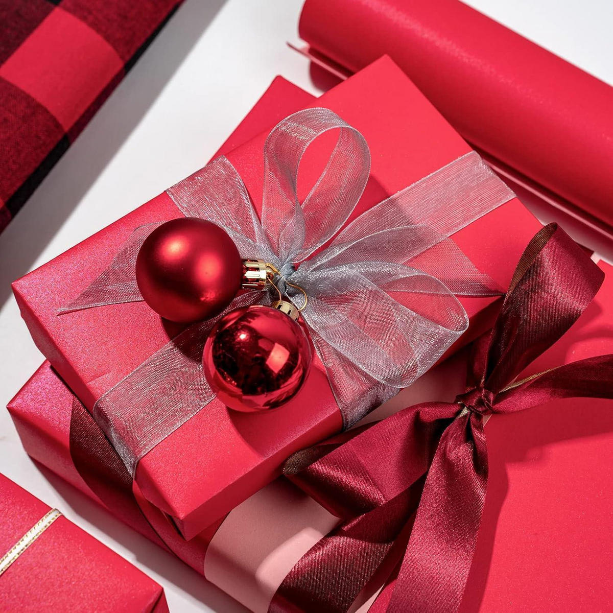 GESCHENKPAPIER rot matt 43,2 cm x 10 m - Rot, Papier (4/4/44cm)