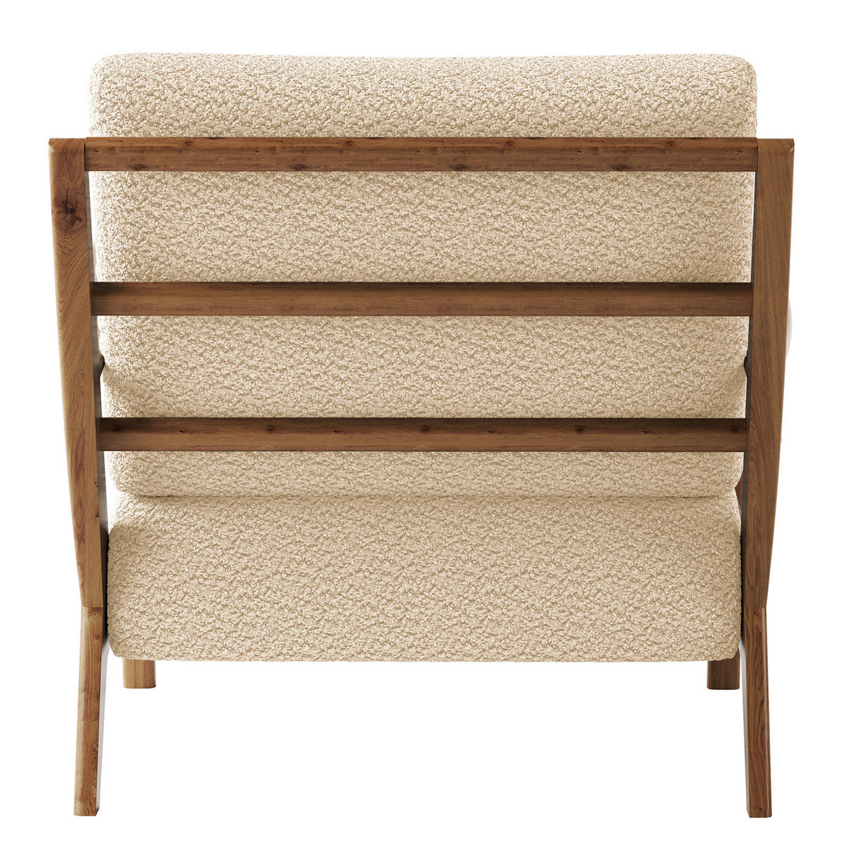 SESSEL - Beige/Braun, Eichenholz/Holz (83/80/75cm) - home24