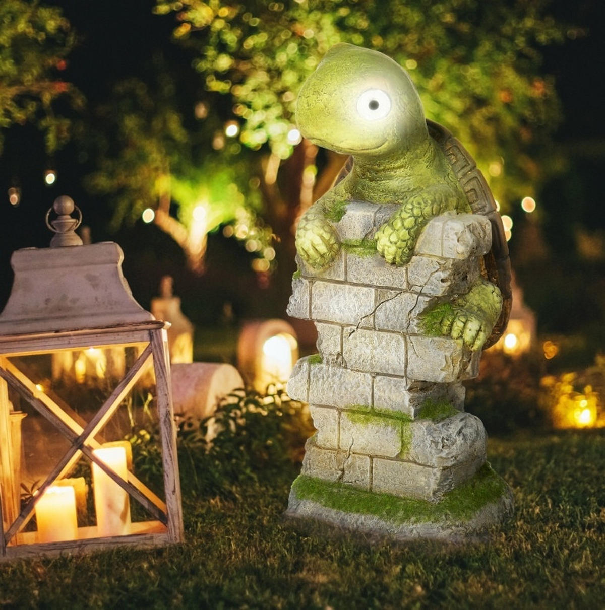 SOLAR Gartenfigur Schildkröte 17.5x18.5x36.5 cm mit led - Multicolor, Metall (18.5/36.5/17.5cm) - Modfu