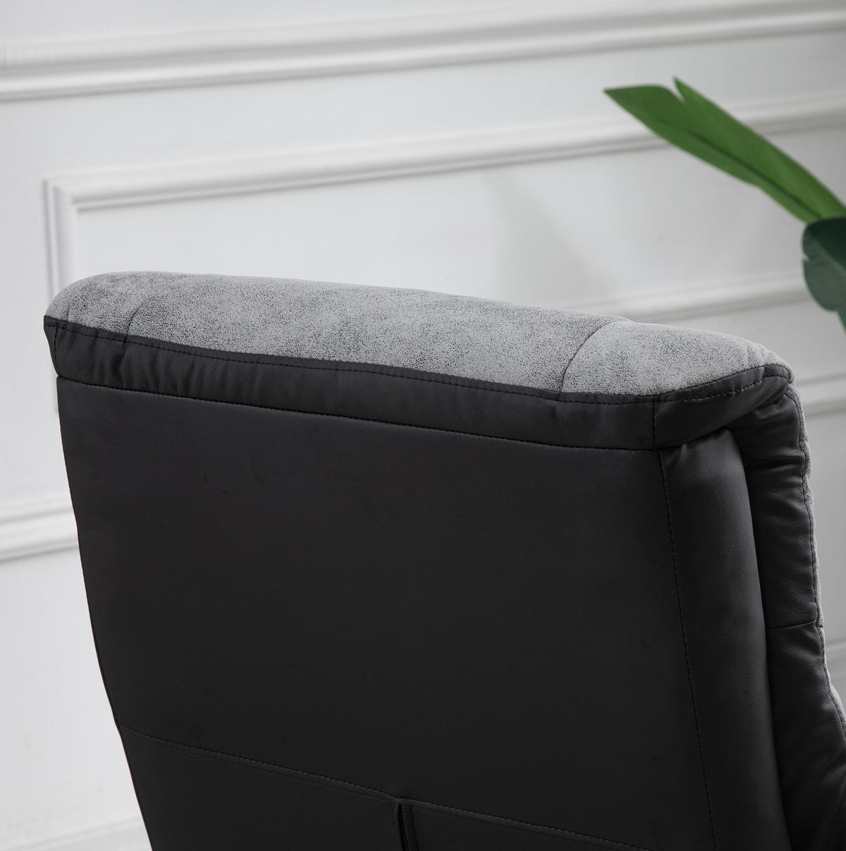 RELAXSESSEL mit Fußstütze Mikrofaser-Optik 360° drehbar, 135° Liegefunktion 78/82,5/109 cm Grau - Grau, Textil (82.5/109/78cm) - Redom