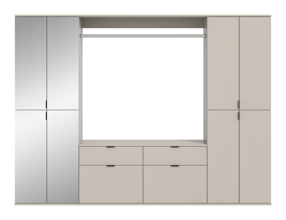 GARDEROBEN-SET PROJEKT X 3-tlg. (B/H/T: ca. 243/193/34 cm) in Kaschmir/Kaschmir - Kaschmir, Holzwerkstoff (243/193/34cm)