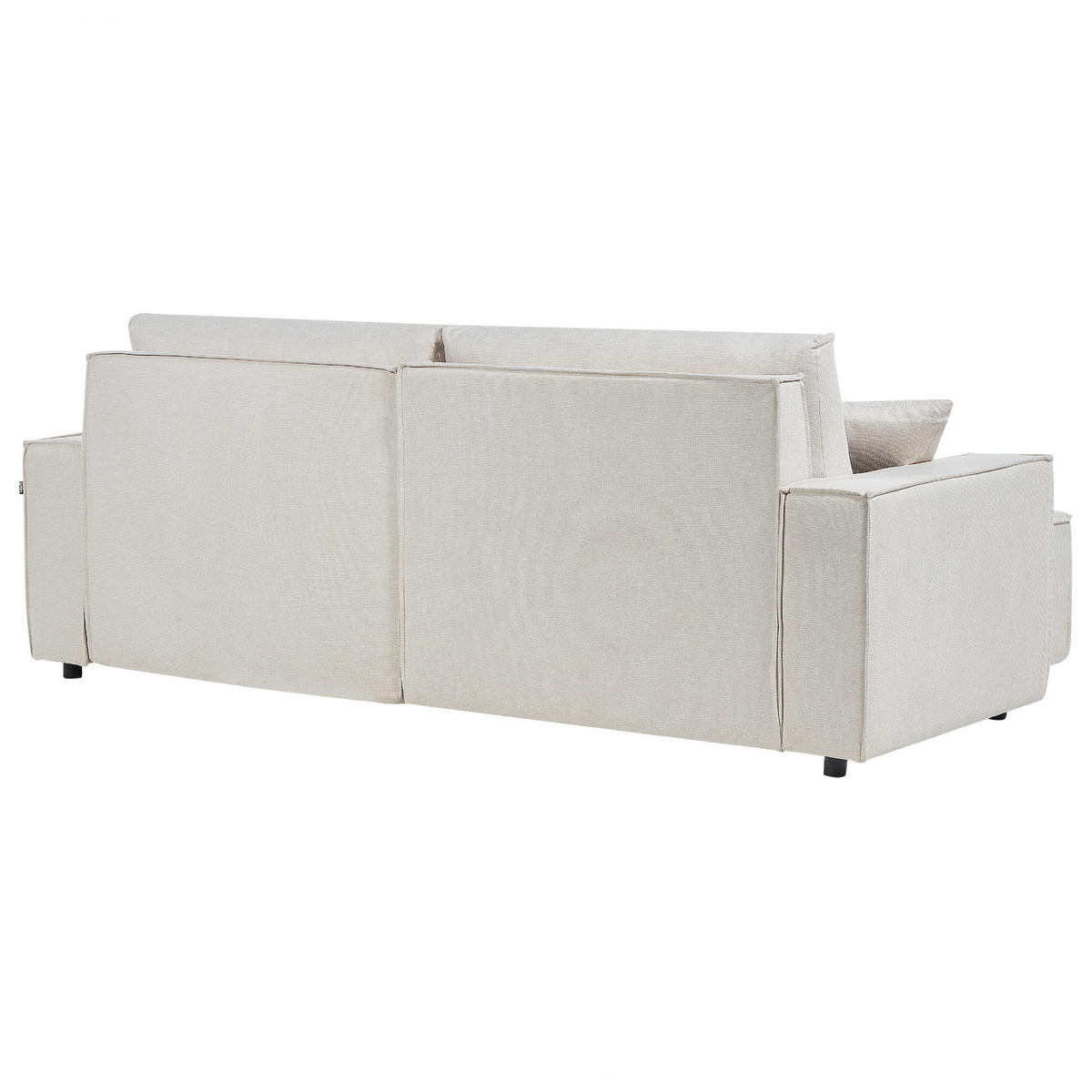 3-SITZER-ECKSOFA beige linksseitig mit Schlaffunktion Stauraum Karila - Beige, Textil (250/150cm) - Beliani