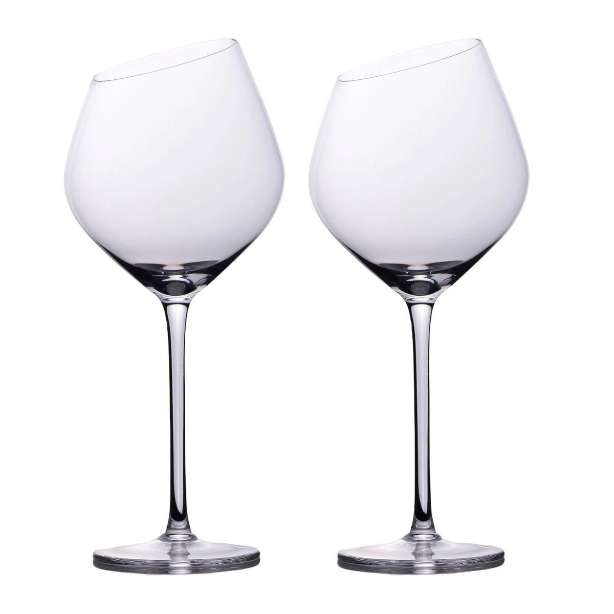 WEIN GLAS SET moderne Kante 470 ml (2er-Set) - Transparent, Glas (0.47L) - Intirilife
