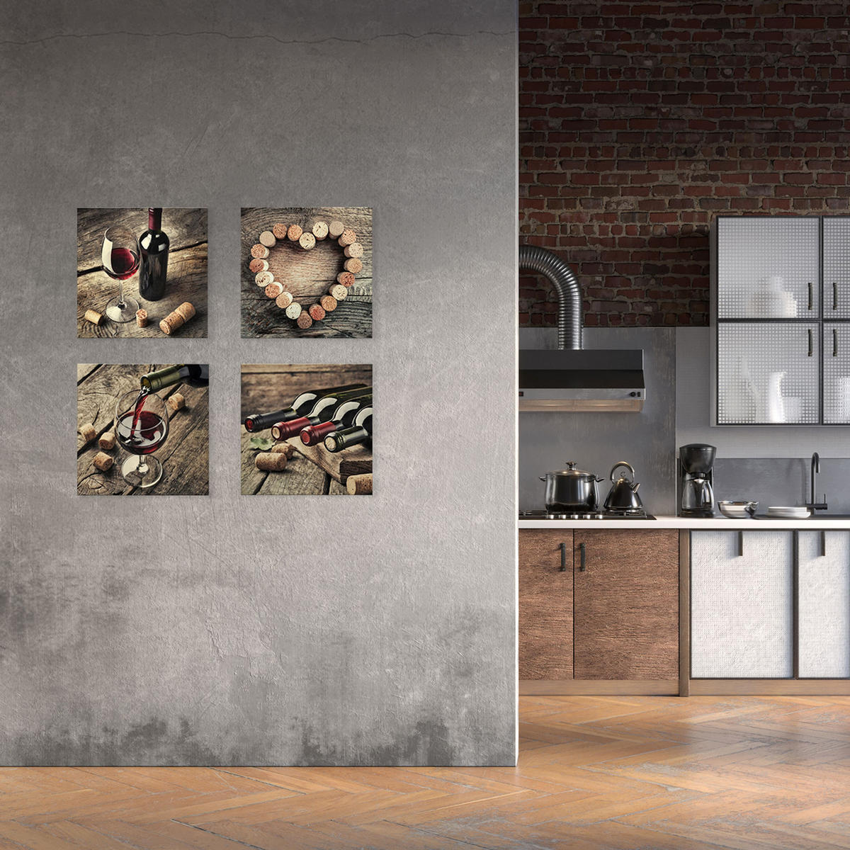 GLASBILD 30x30 cm Küche Wein - Braun, Glas (30/30cm) - artissimo