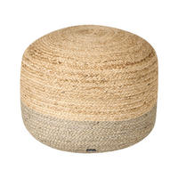 POUF Naturfarben Duki - Taupe/Naturfarben, Naturmaterialien (50/40/50cm) - Beliani