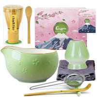 MATCHA Set 9-teiliges Set Kirschblüten-Grün - Grün, Keramik (10/10/15cm)