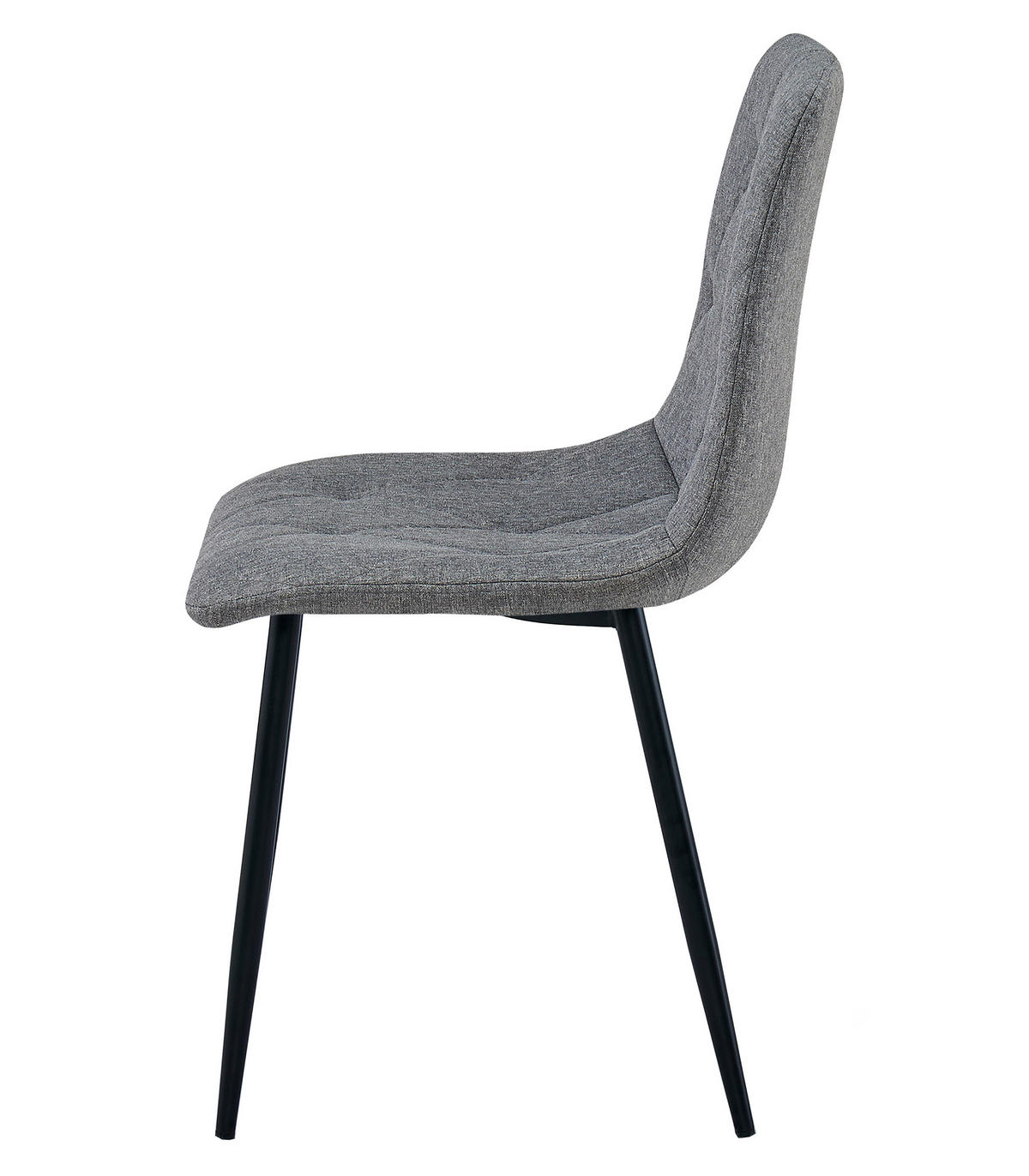 ESSZIMMERSTUHL TYRA dunkelgrauer Sitz, schwarze Beine - Dunkelgrau/Schwarz, Textil (44.5/87/54.5cm) - Valora