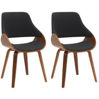 ESSZIMMERSTUHL Vangale 2er Set 86x52x54 cm walnuss/schwarz - Nussbaumfarben, Holz (52/86/54cm) - furnicato