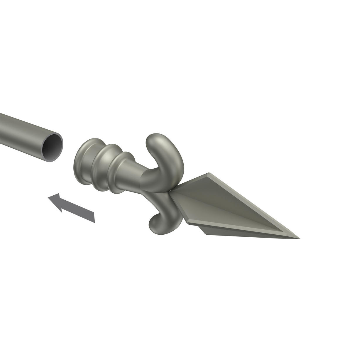 ENDSTÜCKE FÜR GARDINENSTANGEN 16 mm Ø, Matteo Chrom matt, Packung 2 Stück - Chromfarben/Nickelfarben, Metall (11/5.3/5.3cm) - INTERDECO