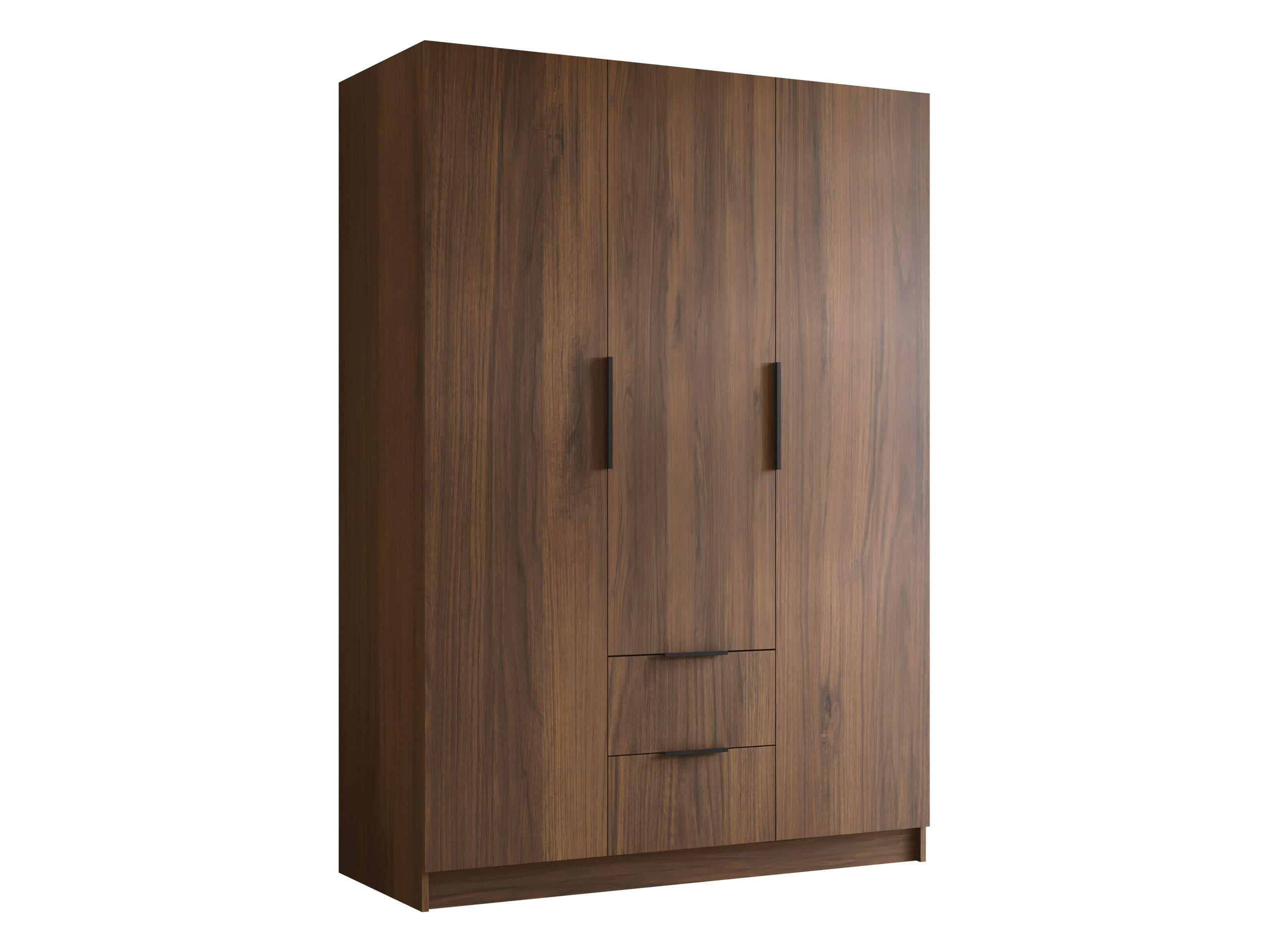 Mirjan24 Kleiderschrank Nussbaum, Schwarz 150x216x60 cm