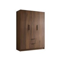 KLEIDERSCHRANK Calwi I - Nussbaumfarben/Schwarz, Holzwerkstoff/Kunststoff (150/216/60cm) - MIRJAN24