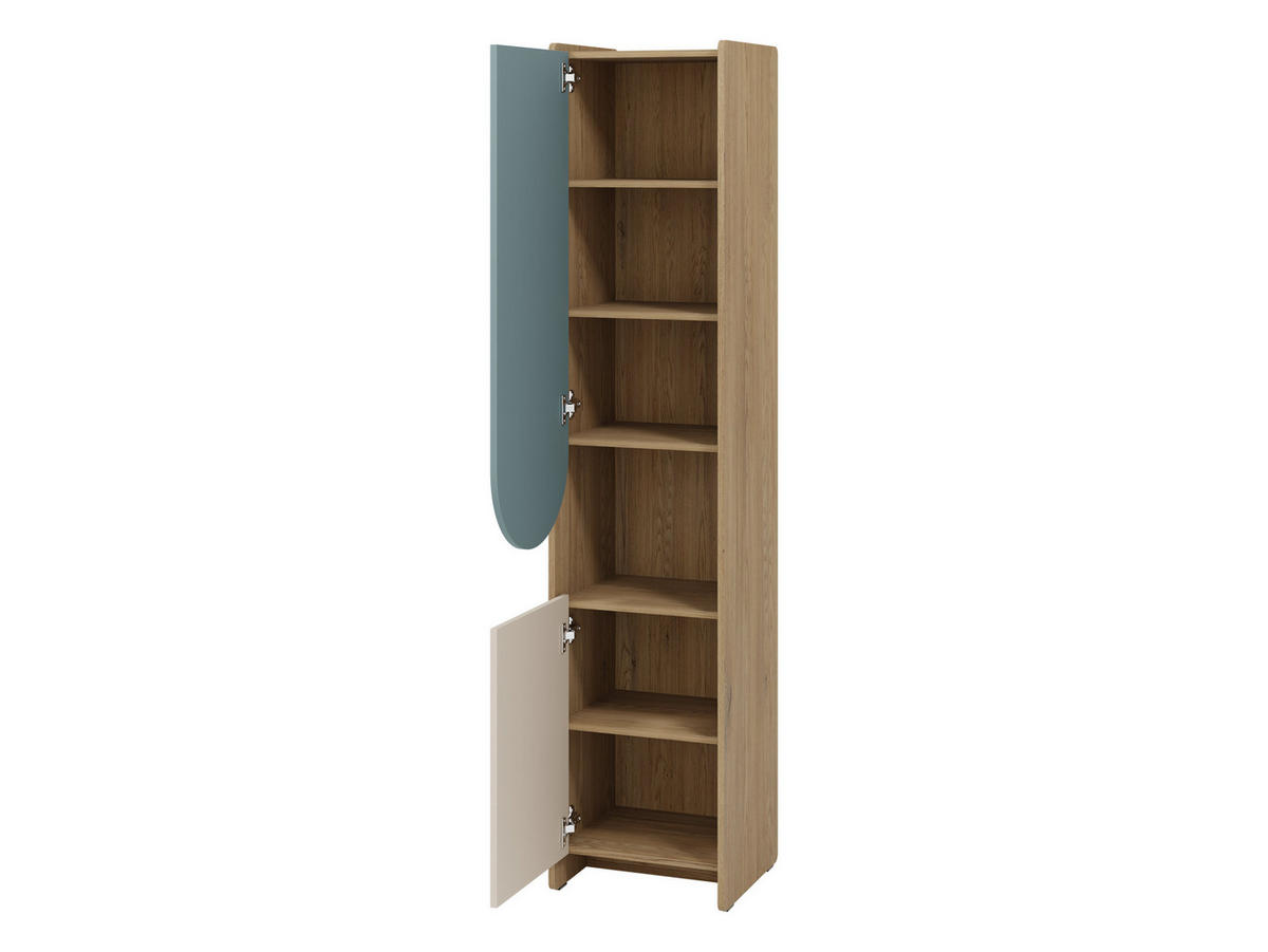 KINDERREGAL Lexi 2D 04 L / P, Seite: Links - Eichefarben/Rosa, Holzwerkstoff (44/198/40cm) - MIRJAN24