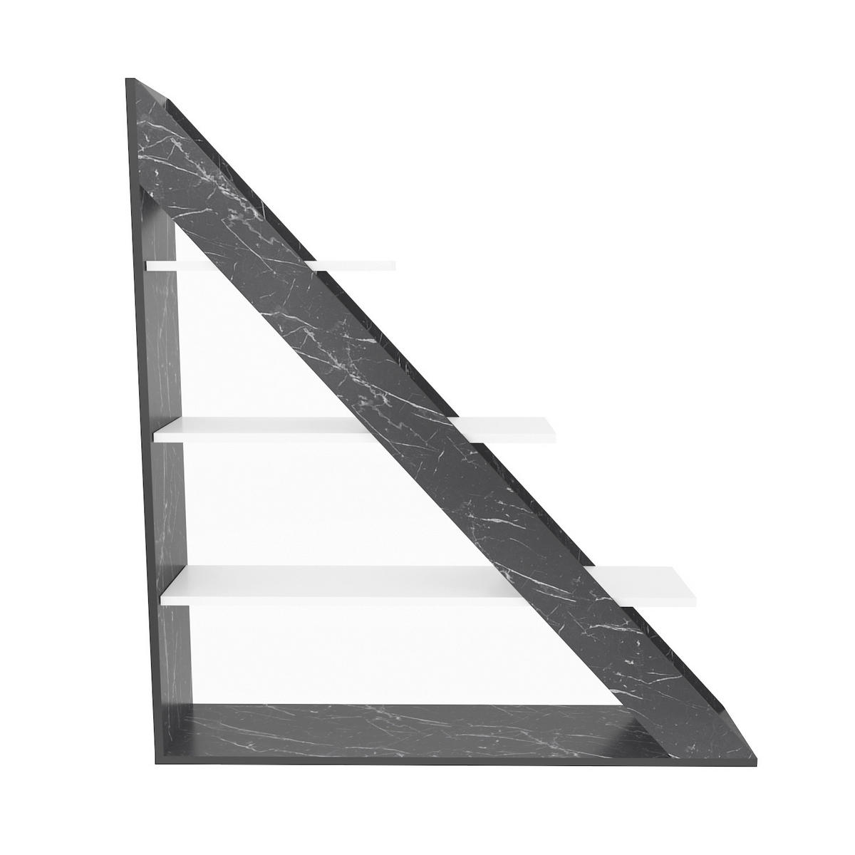 BÜCHERREGAL Pisagor Weiss Schwarz - Schwarz/Weiß, Holzwerkstoff (25/60/120cm) - Decorotika