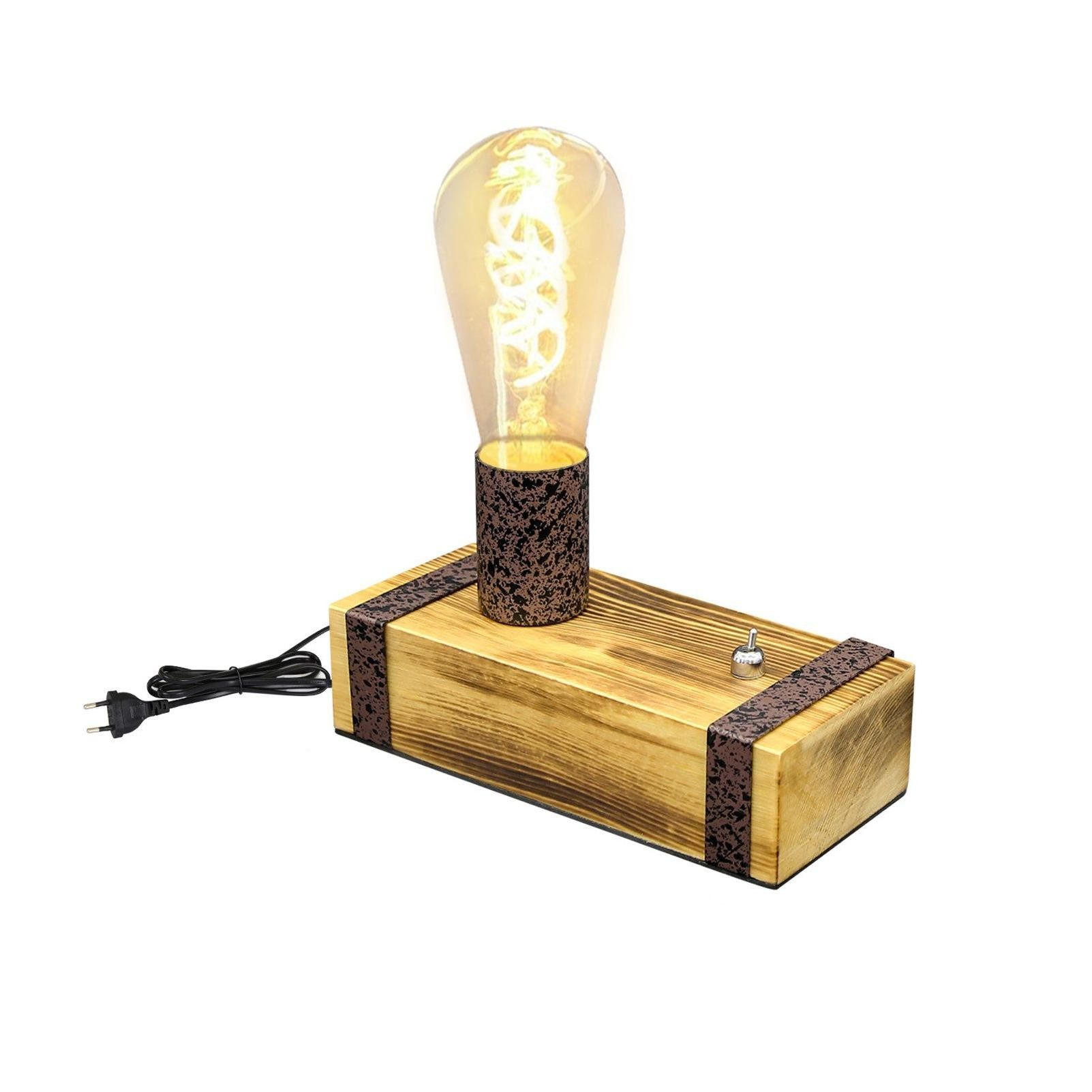 TISCHLEUCHTE Braunschweig 8.3/20/11 cm - Braun, Holz (20/8.3/11cm) - Nettlife