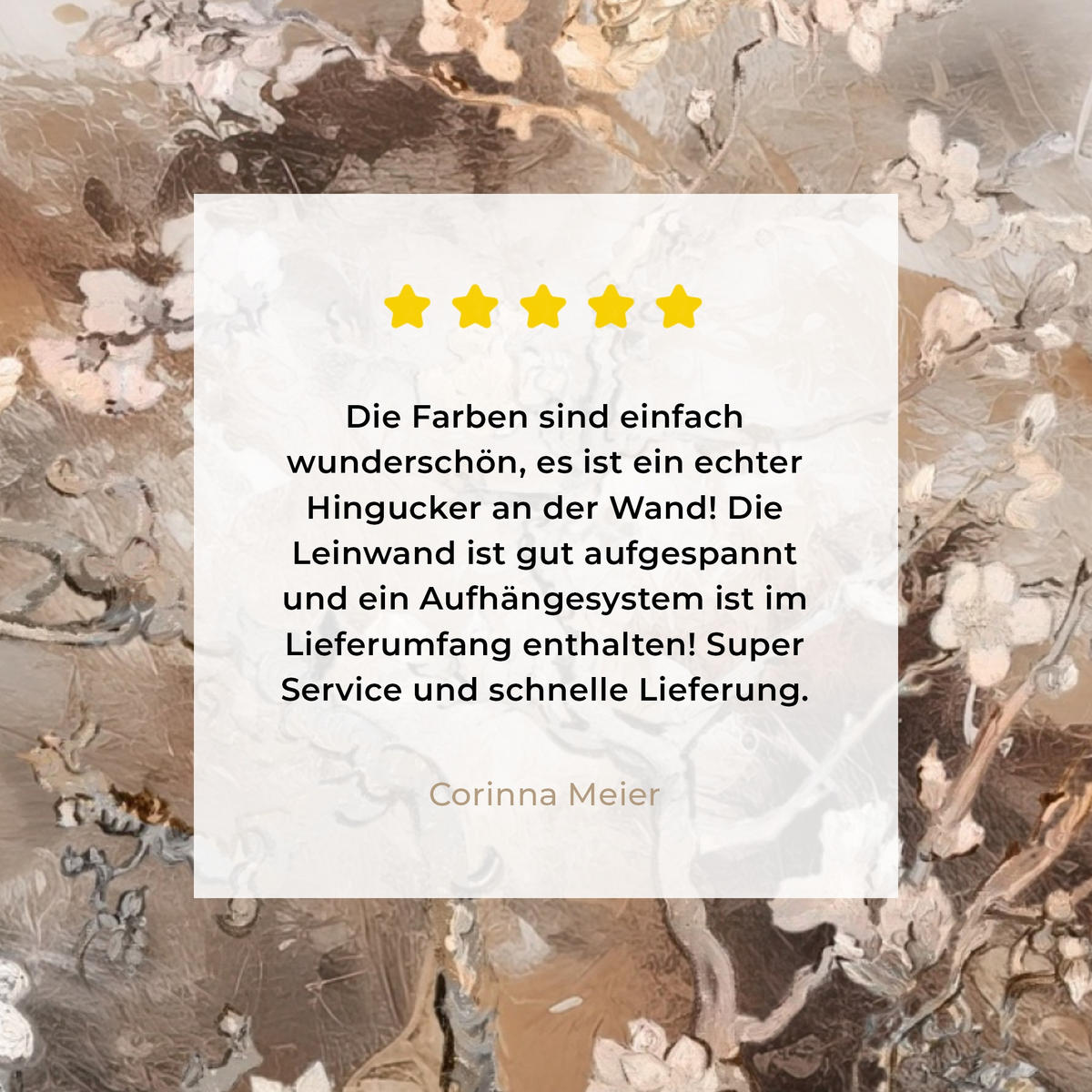 LEINWANDBILD Mandelblüte - Kunst - Van Gogh - Beige - Abstrakt 90x90 cm - Braun, Textil (90/90cm) - MuchoWow