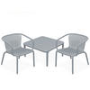 GARTEN ESSGRUPPE FICCARI, Gartenmöbel-Set 3-tlg, Grau - Grau, Kunststoff - KONSIMO®