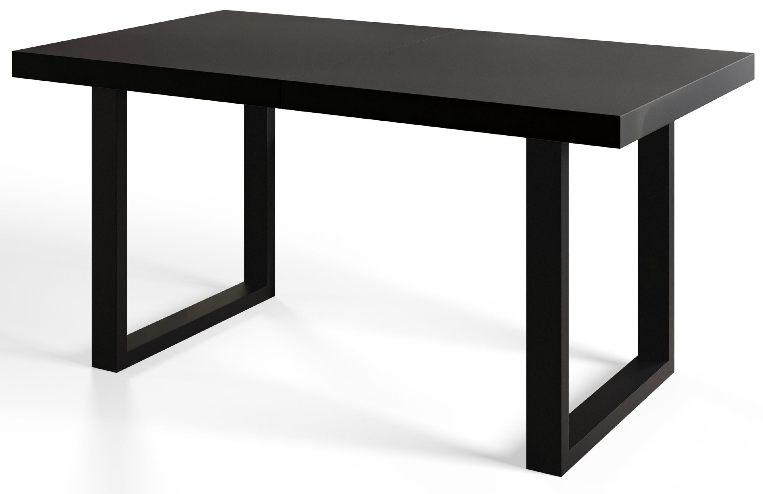 ESSZIMMERTISCH LOFT-U, ausziehbarer Tisch 120-220X80X77 cm, Farbe: Schwarz, mit Metallbeinen in Farbe Schwarz - Schwarz, Holzwerkstoff (120/80/77cm) - Alpi-Möbel