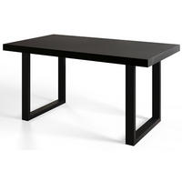 ESSZIMMERTISCH LOFT-U, ausziehbarer Tisch 180-280X90X77 cm, Farbe: Schwarz, mit Metallbeinen in Farbe Schwarz - Schwarz, Holzwerkstoff (180/90/77cm) - Alpi-Möbel